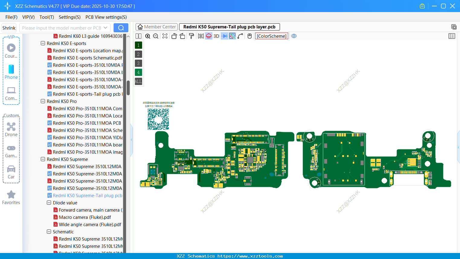 Xiaomi Redmi K50 Supreme-Tail Plug Pcb Layer